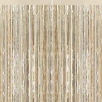 2Pack Champagne Gold Foil Fringe Backdrop Curtains, Tinsel Door Streamers, Fringe Backdrop for Graduation New Years Eve, Graduation, Birthday, Wedding, Baby Shower, Gender Reveal, Disco Party Decors
