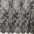 TINWIN Rectangle Lace Tablecloth 60x120 Inch Black Vintage Runner Eyelash Fabric for Kitchen Dining Picnic Table Wedding Decor for Home Decoration Tea Party Decor-4