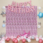 Pink Foil Fringe Curtain - Wavy Fringe Backdrop 3.3 x 6.6 Feet, Pack of 3 | Pink Streamers Party Decorations Birthday Decorations Valentine's Day Decoration Party Supplies