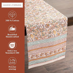 Maison d' Hermine Table Runner 100% Cotton Single Layer Table Runners 108 inches Long for Thanksgiving Christmas Decorations Home Kitchen Dining Party Wedding (Nila, 14.5" x 108")