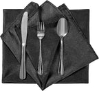 Cloth Napkins 20x20 inch Washable Polyester Dinner Napkins Soft Table Napkins for Wedding Party Dining Banquet(Black,50PCS)