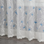 VISIONTEX White Sheer Voile Curtains, Decorative White Embossed Drip Rod Pocket Window Drapes for Home Kitchen, Living Room and Bedroom 54 x 63 Inch, Set of 2 Curtain Panels