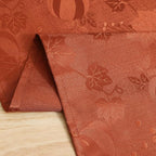 Smiry Thanksgiving Table Runner, 13x72 Inch Waterproof Fabric Damask Table Runner for Harvest Parties and Holidays, Terracotta