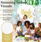 Metal Arch Backdrop Stand and Cover Set – 3 Gold Frames (7.2ft, 6ft x2) with White Wrinkle-Free Spandex Covers, Water Weights, Bags & Case – Wedding, Birthday, Baby Shower, Party Decor