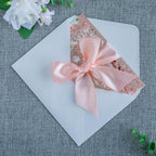 20 PCS 5.12x7.2 Butterfly Personalized Quinceanera Invitation, Customized XV Anos Laser Cut Invitation Cards with Envelopes (Rose Gold Personalized)