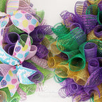 Ribbli 2 Rolls Purple Mesh Ribbon,10 inch x 30 feet(10Yard) Each Roll,Metallic Purple with Foil,Use for Wreath Swags and Decorating