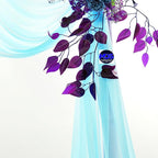MDS Halloween Chiffon Draping Fabric - 2 Panel, 30" Wide x 75ft Long - Sheer Spooky Arbor & Canopy Drapery for Haunted House Backdrops, Party Ceilings, DIY Costumes & Themed Events - Teal