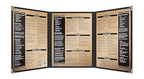 Goodsmart Restaurant Menu Covers – 25 Pack Black 6-View Trifold 8.5" x 11", Side-Loading Vinyl & Plastic Menu Holders, Clear Menu Sleeves, Leather-Style Café Covers with Gold Corners