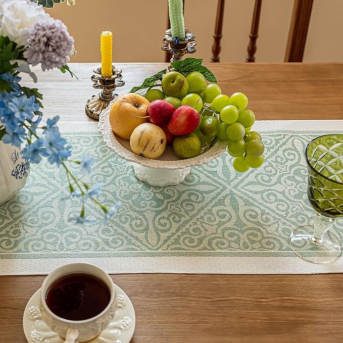 Table Runners 107 Inches,Waterproof Boho Table Runner with Tassel Fringe,Table Runner for Party Coffee Table