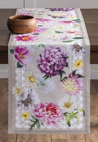 Maison d' Hermine Table Runner 100% Cotton Single Layer Table Runners 108 inches Long Decorative for Home Kitchen Dining Party Baby Shower Wedding Bridal Shower Spring Summer (Pivoine, 14.50" x 108")