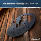 RealSteel Personalized Farm Sign - Custom Design Metal Family Name Sign - Weather & Rust Resistant - Rustic Charm - Choose Your Design - Home Decor - Outdoor Customized Sign for Ranch House