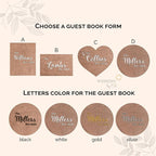 Wedding Guest Book Alternative, Medium - 16.1 inches (41 cm), Wooden Wish Book Circle, Unique Guest Book Sign, Wooden Guest Book, Wedding Autumn Decor, Wedding Wish Book, Wooden Rounded Guest Book