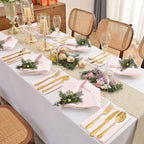 12 Pieces Light Pink Satin Napkins, 17" x 17" Square Table Napkins, Silky Soft Smooth Washable Napkins for Restaurant, Weddings, Dinner, Party Decoration