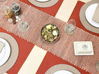 Chardin home Natural Jute Table Runner 13x90 Inch – Vintage Boho Rustic Table Decor – Handwoven Table Runner in Natural Jute and Rust Orange – Farmhouse Dining or Console Table Accent