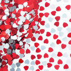 Red Love Heart Valentines Party Table Decorations - Metallic Sequins Heart Confetti, Wedding Engagement Anniversary Just Married Birthday Party Sprinkles, 60g