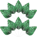 Ephlyn 6Pcs Paper Palm Leaves Fan Cake Toppers Palm Leaf Fan Cake Picks Craft DIY Fan Cupcake Toppers Palm Spear Leaves Cake Decorations for Baby Shower Wedding Birthday Party Supplies Bright Green