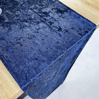 Luxurious Crushed Velvet Table Runner, Wedding Reception Decorations, Soft Velvet Fabric, Table Linen Overlay, Wedding Table Runners (Navy, 12X108 inch)