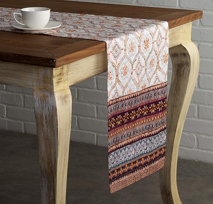 Maison d' Hermine Table Runner 100% Cotton Single Layer Table Runners 36 inches Long for Thanksgiving Christmas Decorations Home Kitchen Dining Party Wedding (Fair Isle, 14.5" x 36")
