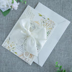 20 PCS 5.12x7.2 Butterfly Quinceanera Invitation, Laser Cut Wedding Invitation Cards with Envelopes for XV Anos Bridal Shower Baby Shower Invite (Ivory)