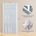 BTSD-home 4 Pack Laser Silver Foil Fringe Curtain Holographic, Metallic Photo Booth Tinsel Backdrop Door Curtains for Wedding Birthday Baby Shower Bachelorette Party Decorations(3ft x 8ft)