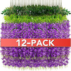 Wisteria Hanging Flowers,Fake Hanging Flowers,Wisteria artificiales Garland for Home Wedding Arch Floral Party Garden Ceremony Outdoor Decor,3.6 feet Long(12,Purple)