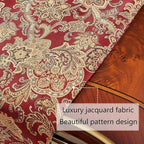 Luxury Vintage Table Runner 120 inches Long Embroidery Jacquard Fabric with Multi-Tassels Table Runners for Dining Room Dresser Wedding Christmas Thanksgiving Party Decorations (Red, 12X120inch)