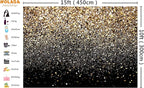 WOLADA Black and Gold Backdrop Golden Glitter Backdrop for Photography Wedding Birthday Baby Shower Party Photo Studio 15x10FT 11176