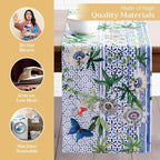 Maison d' Hermine Table runner 100% Cotton Single Layer Table Runners 72 inches long Decorative for Home Kitchen Dining Party Baby Shower Wedding Bridal Shower Spring Summer (Passiflora, 14.50" x 72")