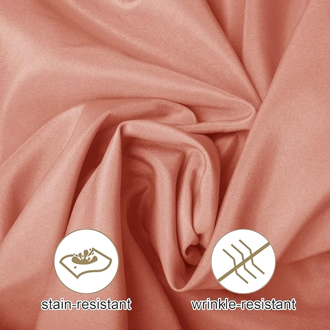 Ascoza 2pack 90x132 Inch Dusty Pink Rectangular Tablecloth 6 Feet Table Cloth in Polyester Fabric for Wedding/Banquet/Restaurant/Parties