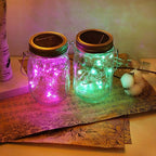 Decorman Solar Mason Jar Lid Lights, 6 Pack 20 LED Waterproof String Fairy Star Firefly Jar Lids Lights for Patio Garden Yard Lawn Party Wedding Christmas Decoration(Jars & Hangers Not Included)