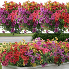 Artificial Flowers for Outdoors 12 Bundles, UV Resistant Colorful Fake Silk Flower Outdoor Planter Garden Decor Indoor Decorations