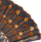 QIRMIZI 30 Pack Fabric Folding Handheld Fans, Perfect for Weddings, Parties, and Dancing,Orange