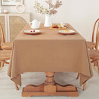 100% Pure French Linen Tablecloths 55x55inch Durable Stonewashed Square Table Clothes for Dining Kitchen and Parties (SQ-Beige, Square - 55 x 55 Inch)