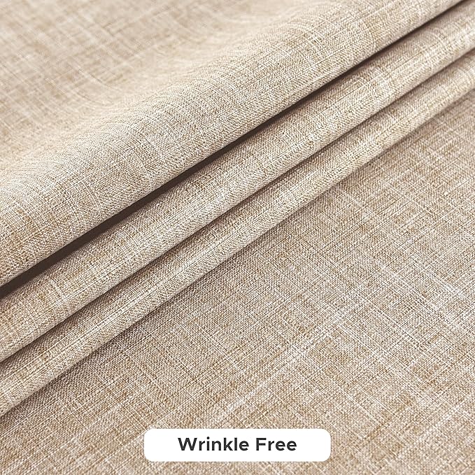 Fitable Faux Linen Tablecloths for Rectangle Tables: Water & Stain Resistant Farmhouse Table Cloth, Washable Burlap Textured Table Covers for Kitchen Dining Party(2 Pack, 60x120 Inch, Beige)