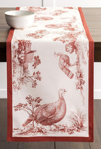 Maison d' Hermine Table Runner 100% Cotton Double Layer Table Runners 72 inches Long for Thanksgiving Christmas Decorations Home Kitchen Dining Party Wedding (Holy Jouy - Red, 14.5" x 72")