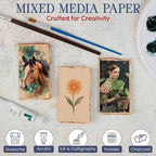 Wanderings Vintage Handmade Deckle Edge Folded Paper – Folded to 3.5"x2" – 150 GSM - 50-Pack – Textured Cotton Paper – Ideal for Place Cards, Blank Name Cards, Table Settings, Gift Tags, Love Notes