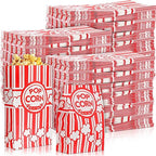 1200 Pcs Paper Popcorn Bags Bulk 2 oz Large Flat Bottom Boxes Red and White Disposable Container Sleeve Movie Night Popcorn Bucket for Retro Movie Themed Party Carnival Supplies (Red and White)