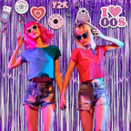 Purple Tinsel Curtain Party Backdrop - GREATRIL Foil Fringe Curtain Party Photo Booth Streamers for Hunters Mermaid Themed Decorations - 1m x 2.5m - Pack of 2