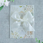 20 PCS 5.12x7.2 Butterfly Quinceanera Invitation, Laser Cut Wedding Invitation Cards with Envelopes for XV Anos Bridal Shower Baby Shower Invite (Ivory)