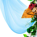 VDS Pack of 1 Panel (30 Inch X 40 Feet) Wedding Arch Draping Fabric Sheer Chiffon Fabric Drapery for Wedding Ceremony Reception Swag Backdrop Canopy Chuppah ARBO Altars Decoration (Turquoise)