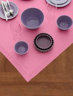 Solino Home Linen Square Tablecloth 52 x 52 Inch - 100% Pure Linen Flamingo Pink Table Throw - Fete, Machine Washable Table Cloth for Halloween