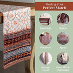 Maison d' Hermine Table Runner 100% Cotton Double Layer Table Runners 72 inches Long for Thanksgiving Christmas Decorations Home Kitchen Dining Party Wedding (Fair Isle, 14.5" x 72")