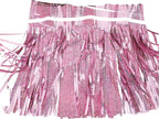 4 Pack Total 40 Feet Foil Fringe Garland Lilac Metallic Wall Hanging Drapes Tassel Skirting Tinsel Streamers for Parade Float Trailer Mardi Gras Party Birthday Wedding (Iridescent Purple)