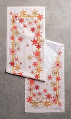 Maison d' Hermine Table Runner 100% Cotton Single Layer Table Runners 60 inches Long for Thanksgiving Christmas Decorations Home Kitchen Dining Party Wedding (Crystal Star, 14.5" x 60")