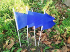 12 Pack Dark Blue Pennant Flags Small Mini Hand Held Solid Color Pennant On Sticks Flags with 12.6"Solid Pole & Spear Top,Party Events Celebration,School,Grand Opening,Kids Birthday,Sports Clubs,Flower Pot