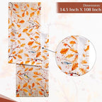 Maison d' Hermine Table Runner 100% Cotton Single Layer Table Runners 108 inches Long for Thanksgiving Christmas Decorations Home Kitchen Dining Party Wedding (Oak Leaves, 14.5" x 108")