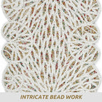 Handmade Beaded Table Runner, 13x36 Inches Lightweight Decorative Table Runner, Perfect for Dining/Wedding/Party/Everyday Use & Easy to Clean, Elegant Beaded Runner (Multi) - CLEENTABLE