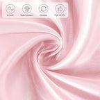 Ruisita 120 Inches Round Satin Tablecloths Light Pink Overlay Round Satin Table Cover Bright Silk Tablecloth Smooth Fabric Tablecloth for Wedding Banquet Table Decoration