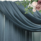Wedding Arch Draping Fabric 6 Panels 28.7" x 20FT Grey Blue Sheer Chiffon Backdrop Drapes for Wedding Ceremony Birthday Party Bridal Shower Outdoor Decoration