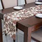 Mika Home Tropical Leaf Table Runner for Home Decor 13X72 Inches Coral Brown Seasonal Dining Table Decoration for Home